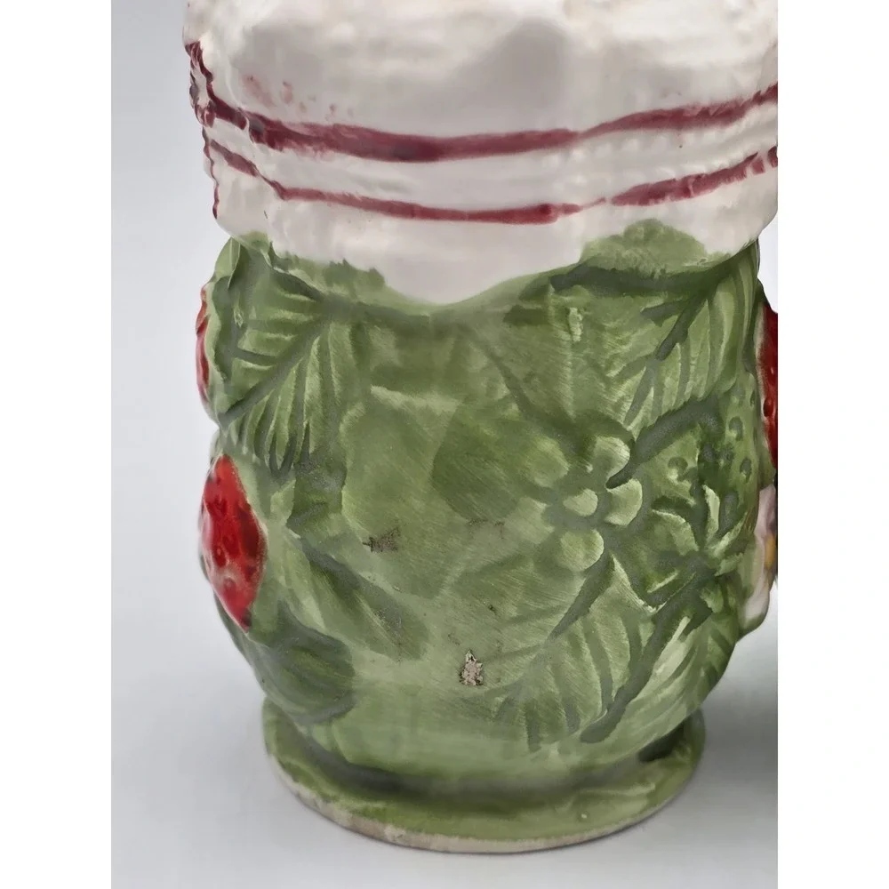 Vintage Japan Strawberrt Flower‎ Salt And Pepper Shakers Kitsch 1970s Hippy